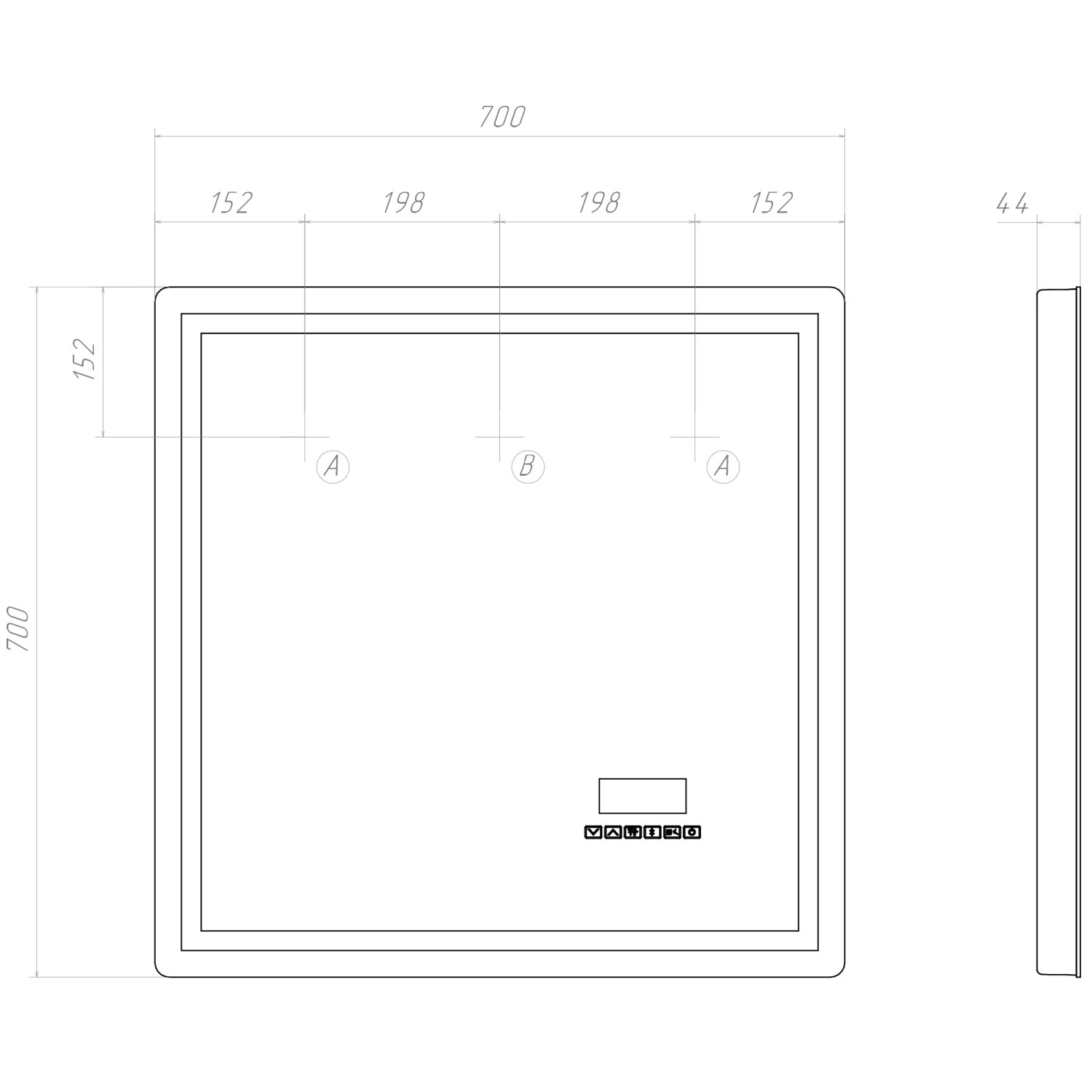 Зеркало VIGO Geometry Media voice 700 (046) - фото 3