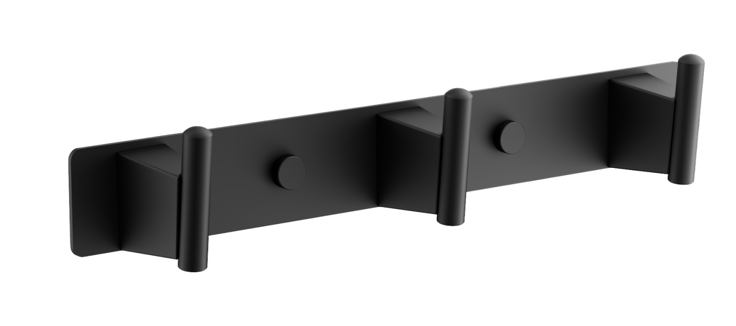 Планка с 3-мя крючками BELZ черный (B91415-3) - фото 1