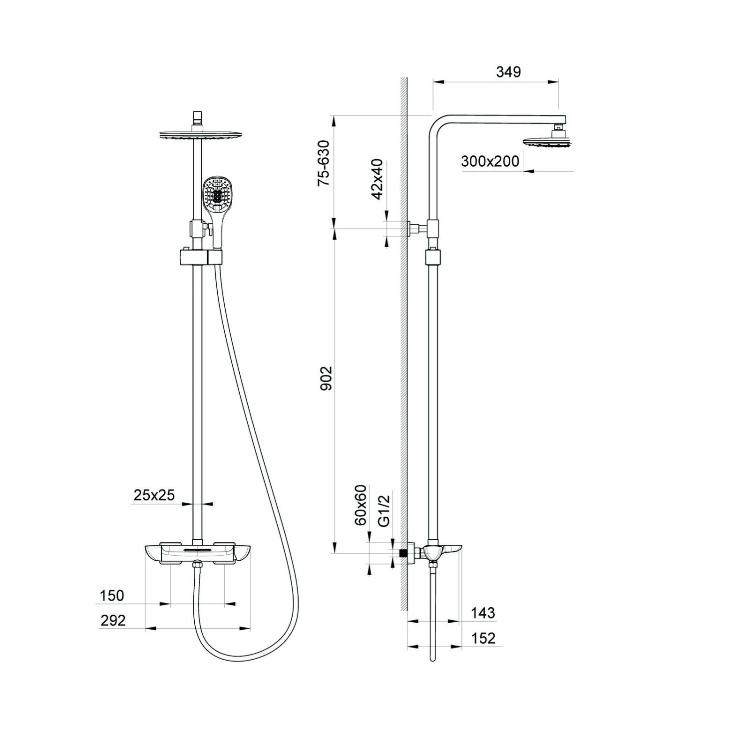 Душевая система Timo Helmi (SX-1170/03) черный - фото 3