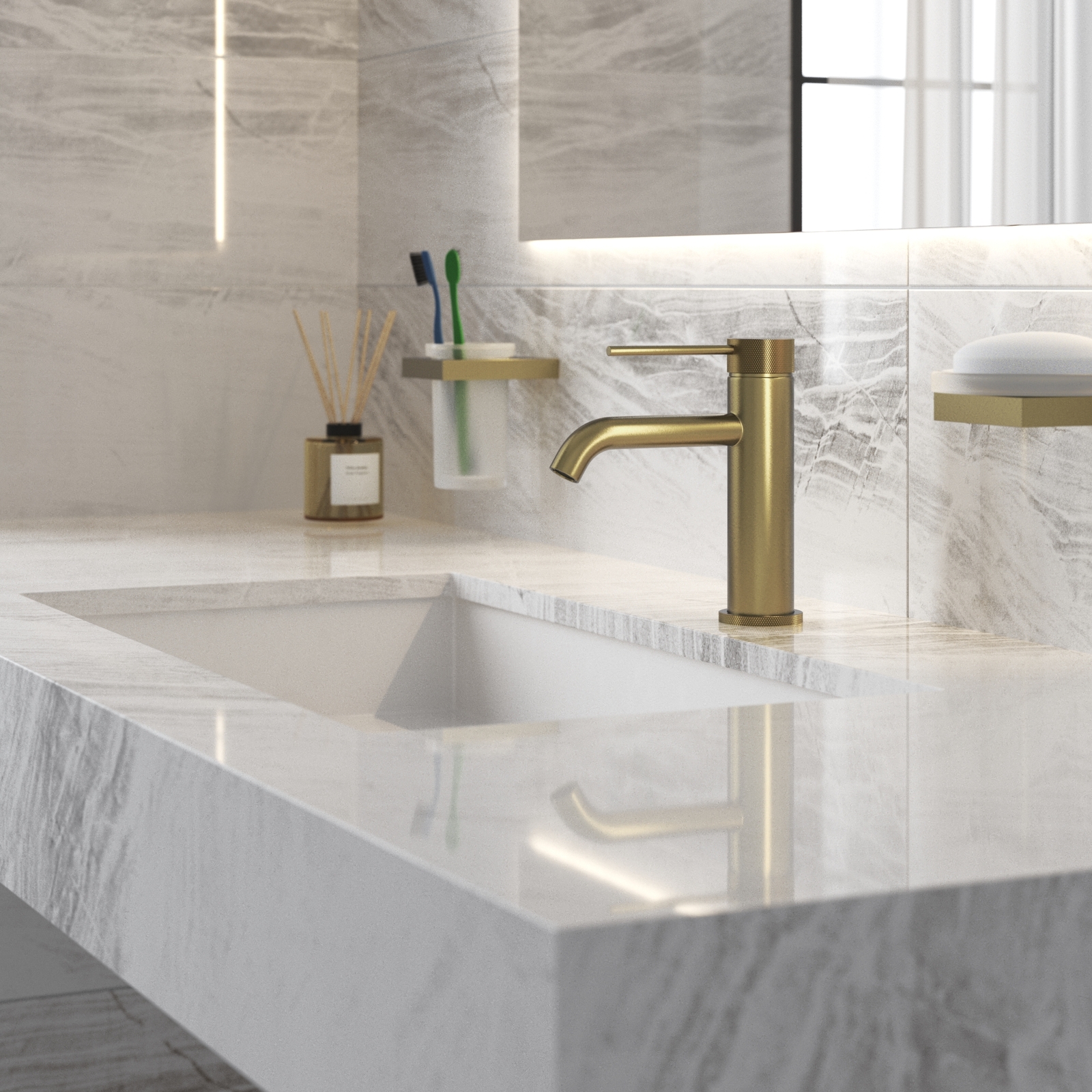 Смеситель для раковины Timo Saona золото шлифованное (2461/20F) - фото 2