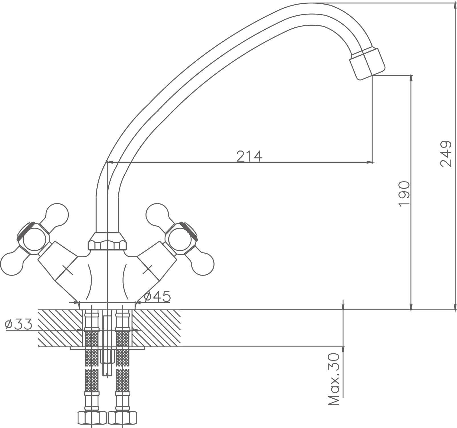 Смеситель для кухни Cron хром (CN4119-2) - фото 2