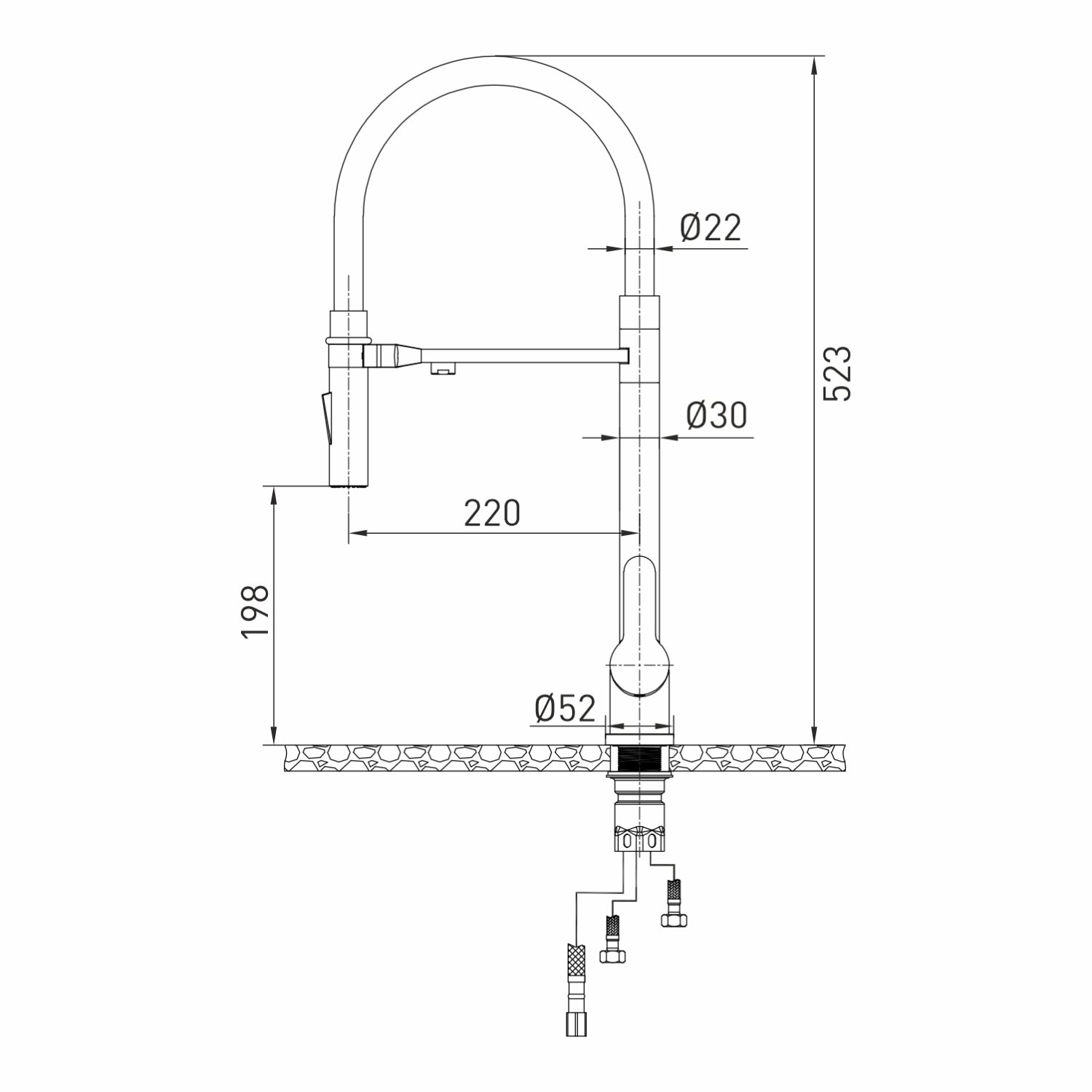 Смеситель для кухни 35k MIXLINE МЛНС-0401Г(MLSS-0401BL)черн.гиб.излив магнит,под.к фил,ЧЕРНЫЙ ГРАФИТ (556015) - фото 5