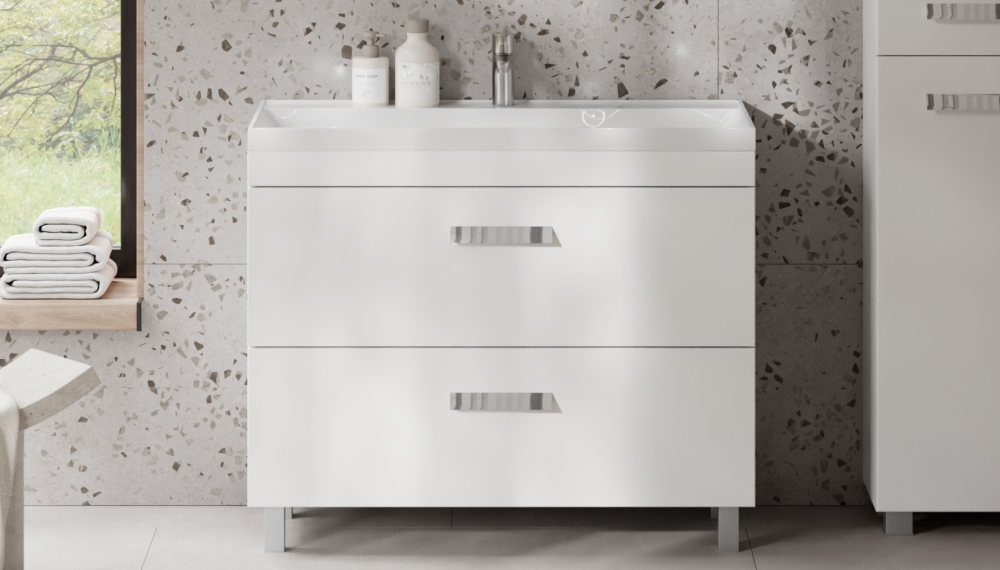 Тумба напольная Velvex Orlando 100 белый матовый под раковину rkCla.100-81 (Classica) (tn.ORL.CLA.100.2Y белый матовый) - фото 2