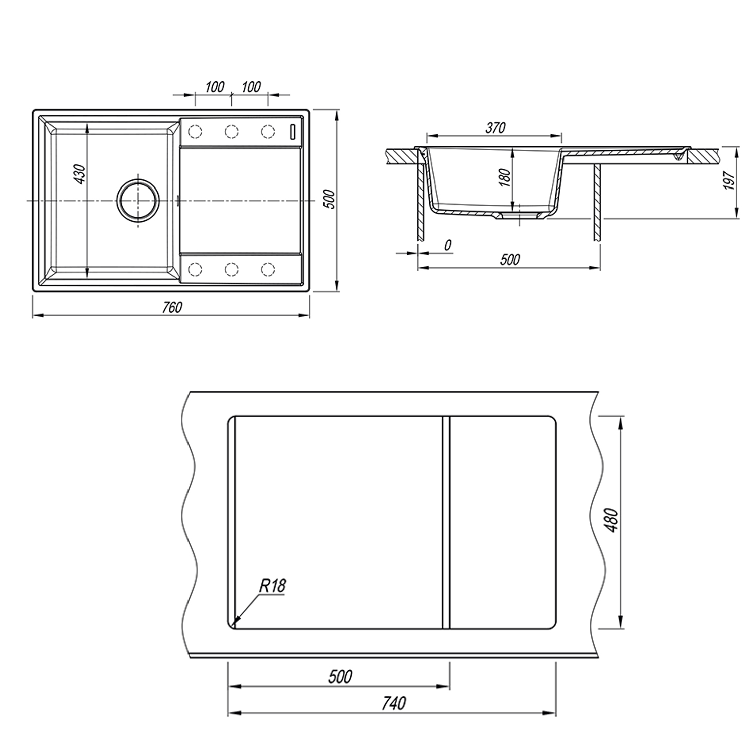 Мойка Florentina "Консул" 760, бежевый FG (23.020.C0760.104) - фото 3