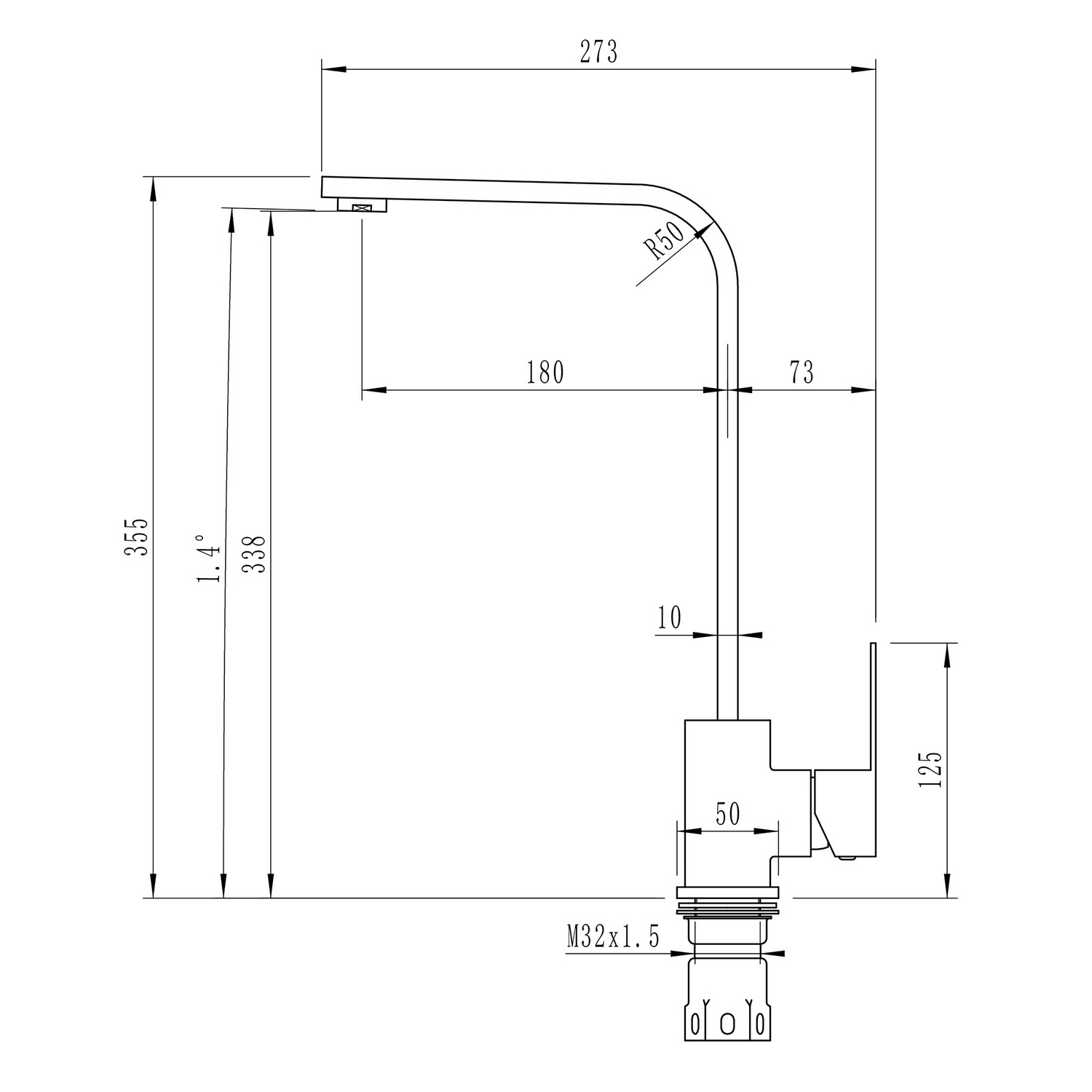 Смеситель для кухни 35k MIXLINE MLSS-0318 плоский излив (507890) - фото 3