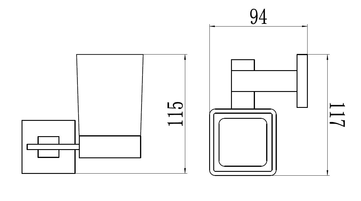 Стакан стеклянный с настенным держателем Savol 65h (S-06558H) - фото 3