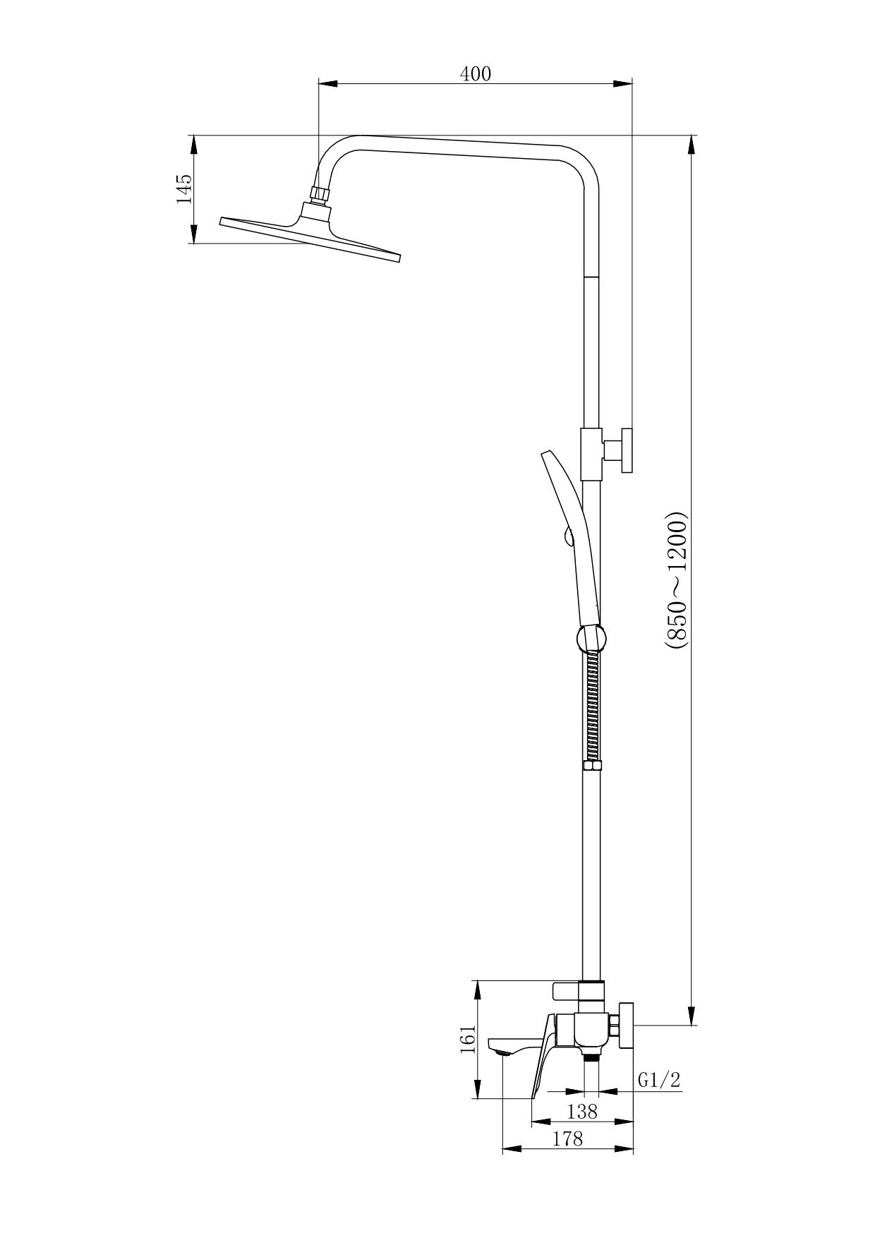 Душевая стойка HAIBA со смесителем 3 режима хром (HB24816) - фото 2