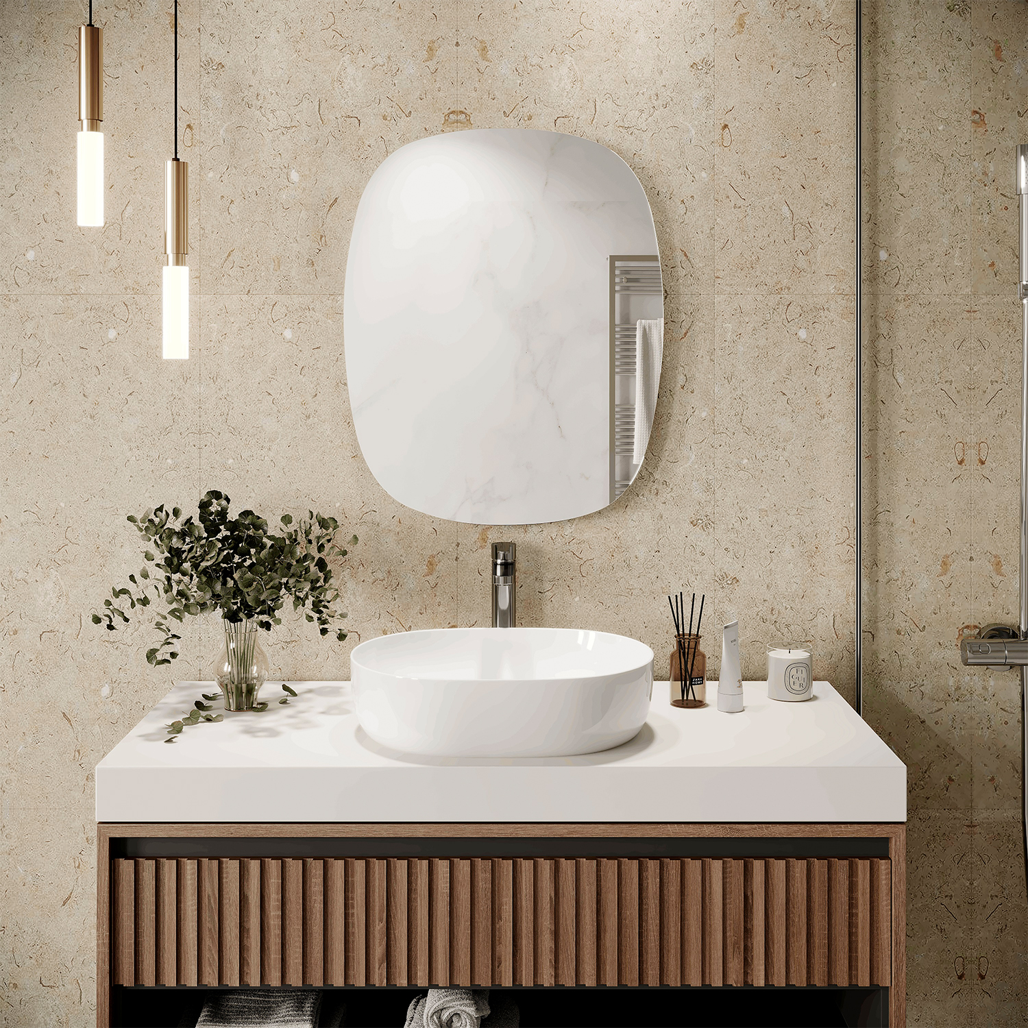 Зеркало MIXLINE "Арти" 500*600 (ШВ) еврокромка,универсальный крепеж (559273) - фото 3