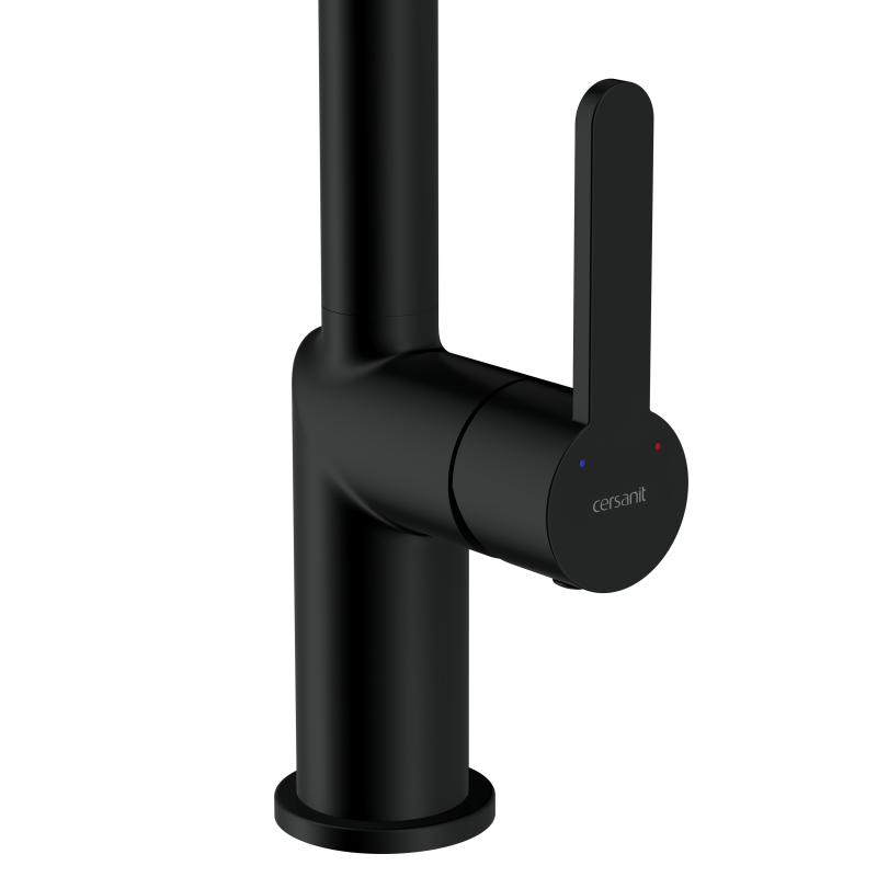 Смеситель для кухни CERSANIT OLIVA однорычажный черный (69008) - фото 4