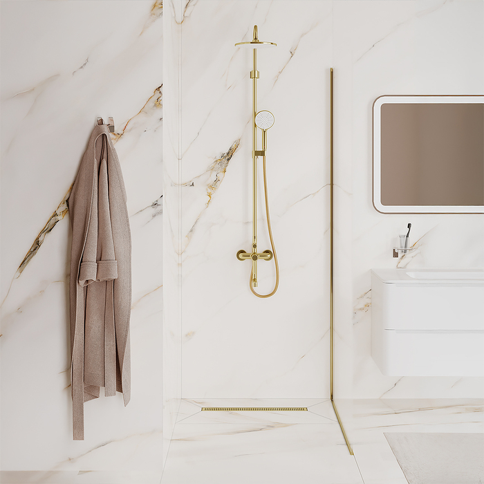 Лоток душевой IDDIS Perfex сифон 360, комбинированный затвор, перфорированная решетка, 600мм, золото (975B6MG20DZ) - фото 2