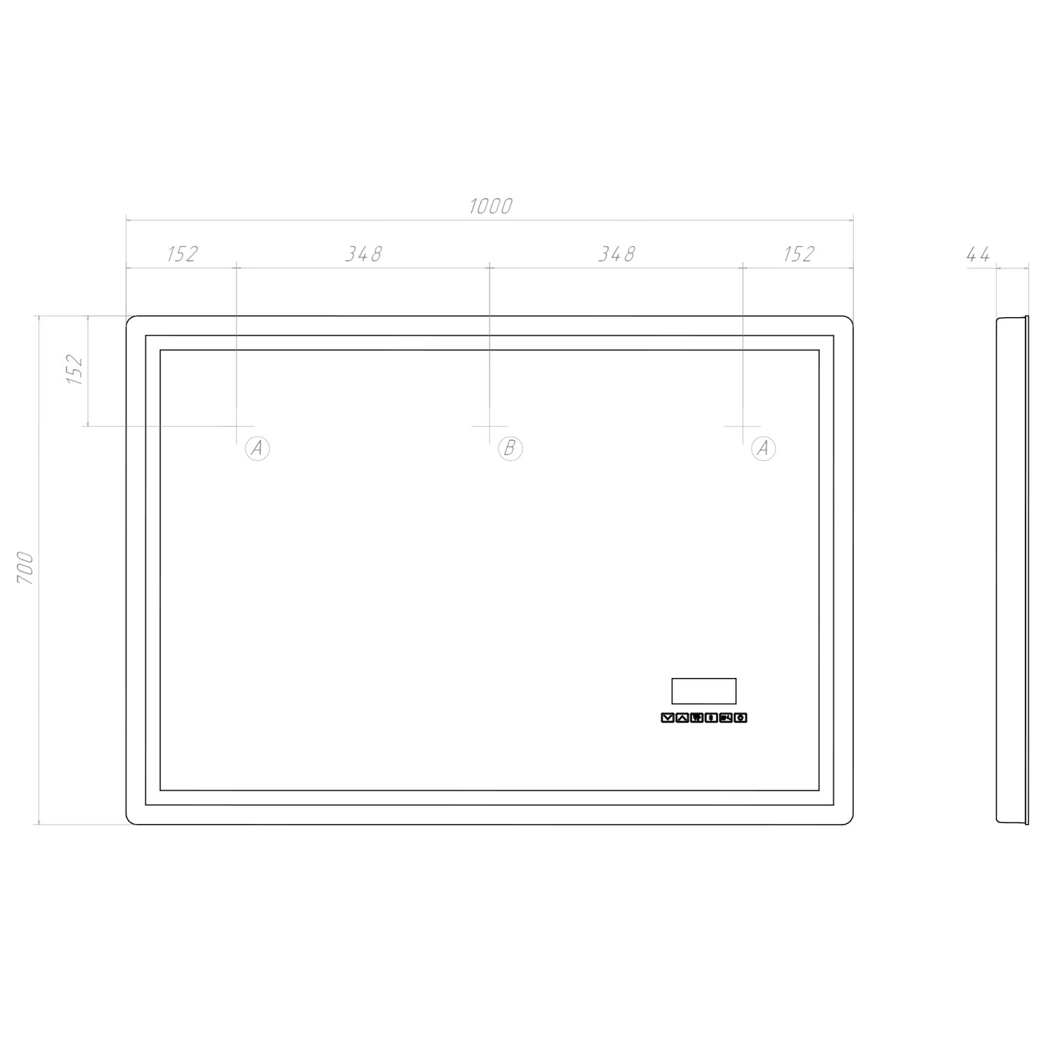 Зеркало VIGO Geometry Media voice 1000 (050) - фото 3