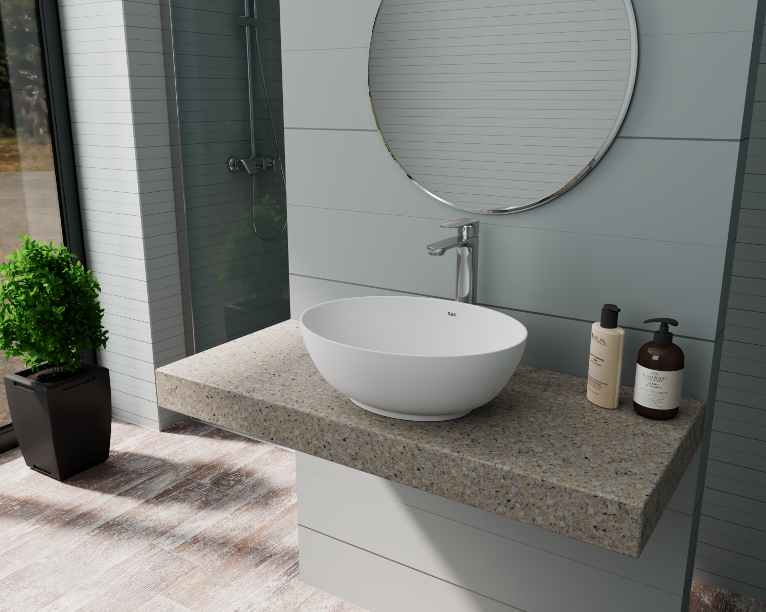 Раковина накладная DK Matrix 410*335*145мм, матовый белый (DT1390708) - фото 2