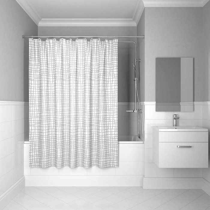 Штора для ванной комнаты IDDIS Gauze 200*180 см Silver Gauze (341P20RI11)