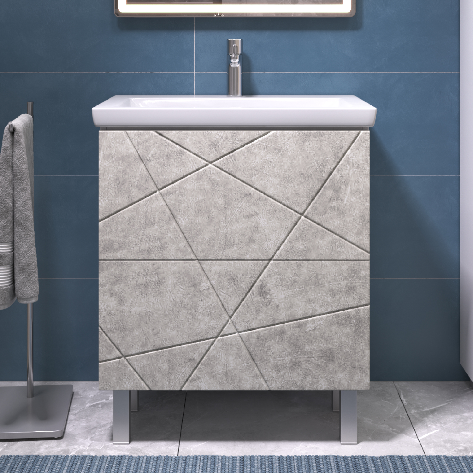 Тумба VIGO Geometry под раковину Geometry 700-0-2 (Como) бетон (016 бетон) Тумба VIGO Geometry под раковину Geometry 700-0-2 (Como) бетон (016 бетон) - фото 2