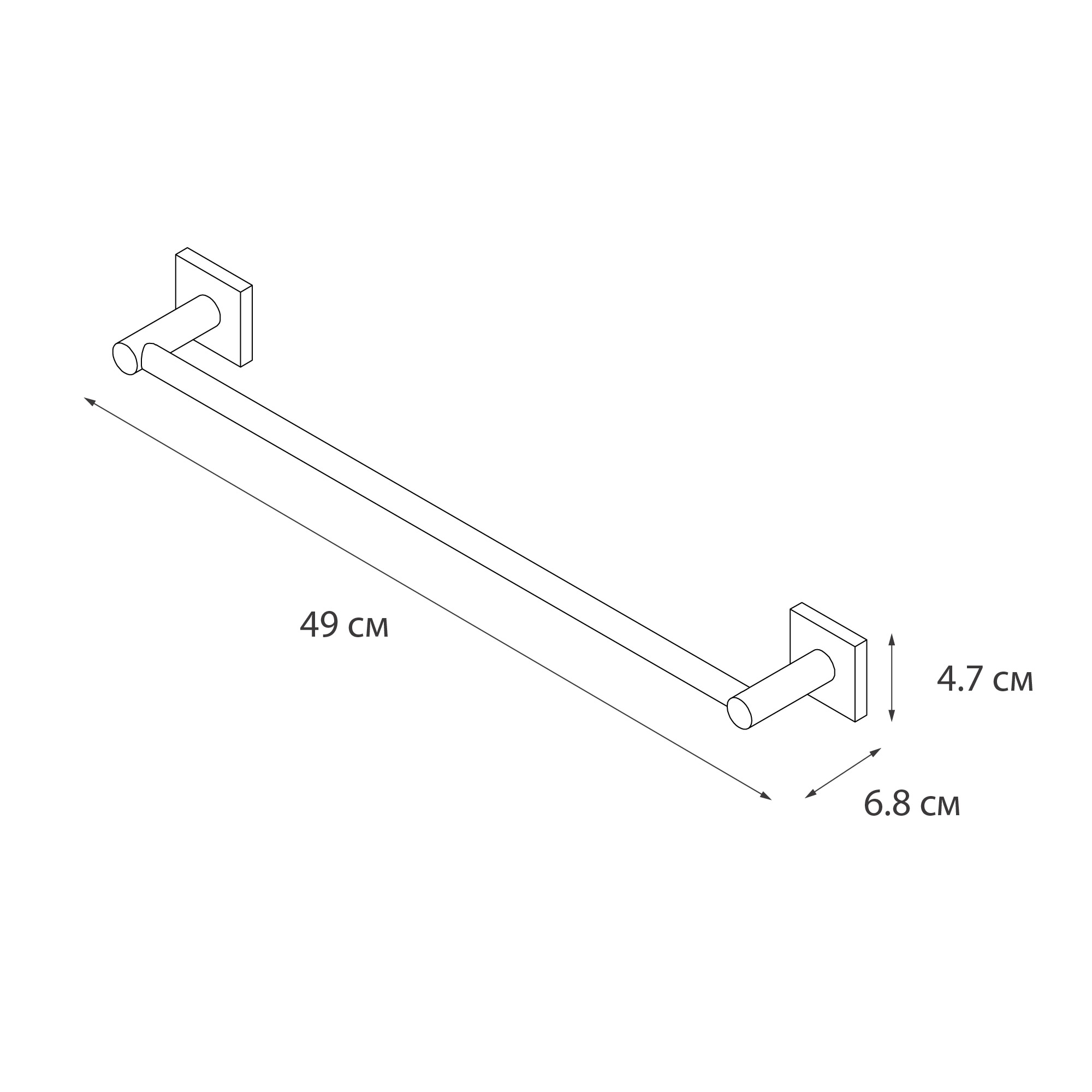 Полотенцедержатель трубчатый Fixsen Lux Satin, 45см, сатин (FX-16001) - фото 2