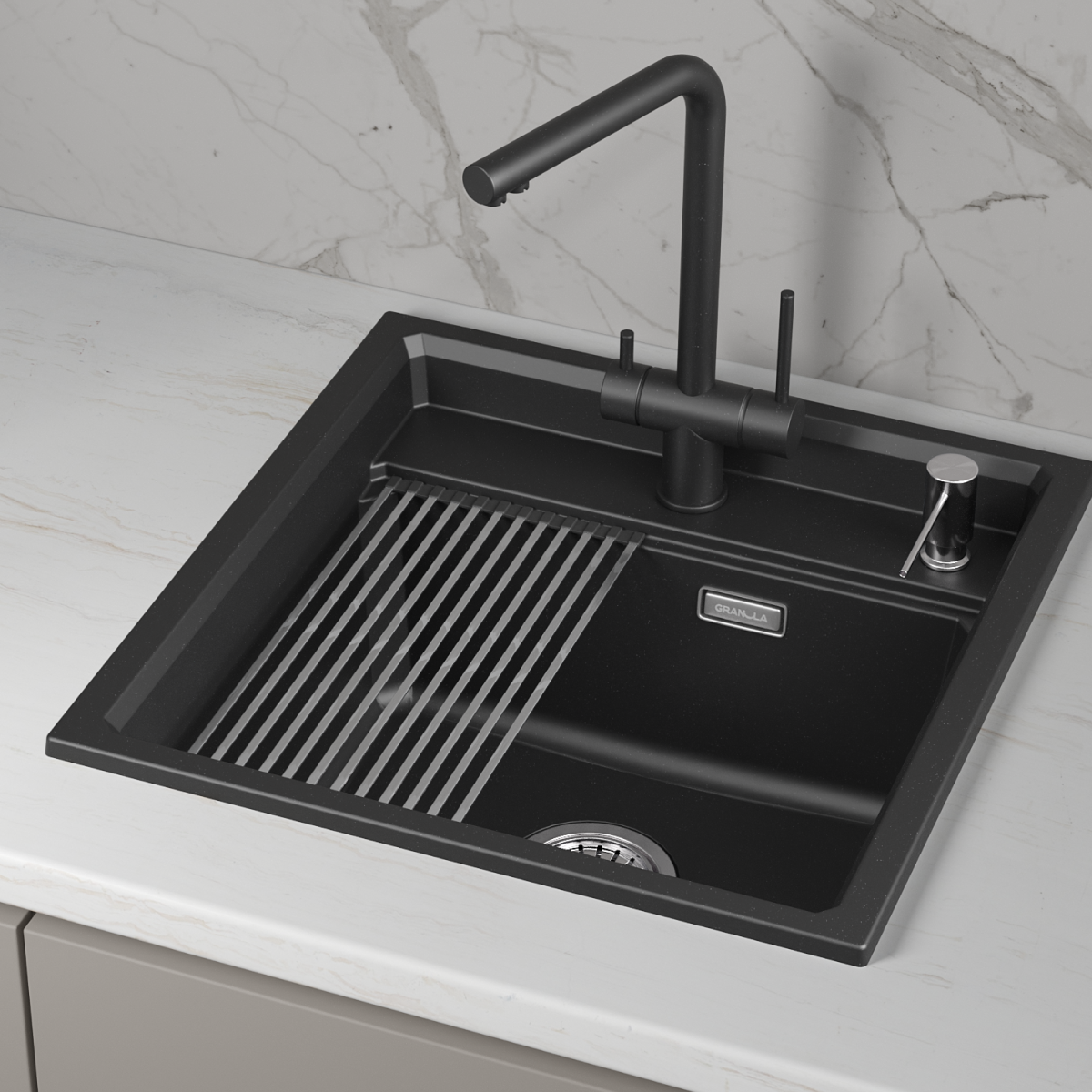 Кухонная мойка GRANULA кварц (5002i, ШВАРЦ) - фото 2