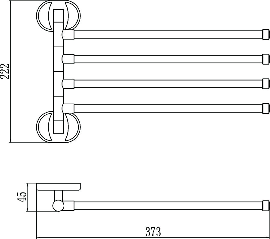 Держатель для полотенец поворотный (4-ой) Savol 70 (S-008604) - фото 2