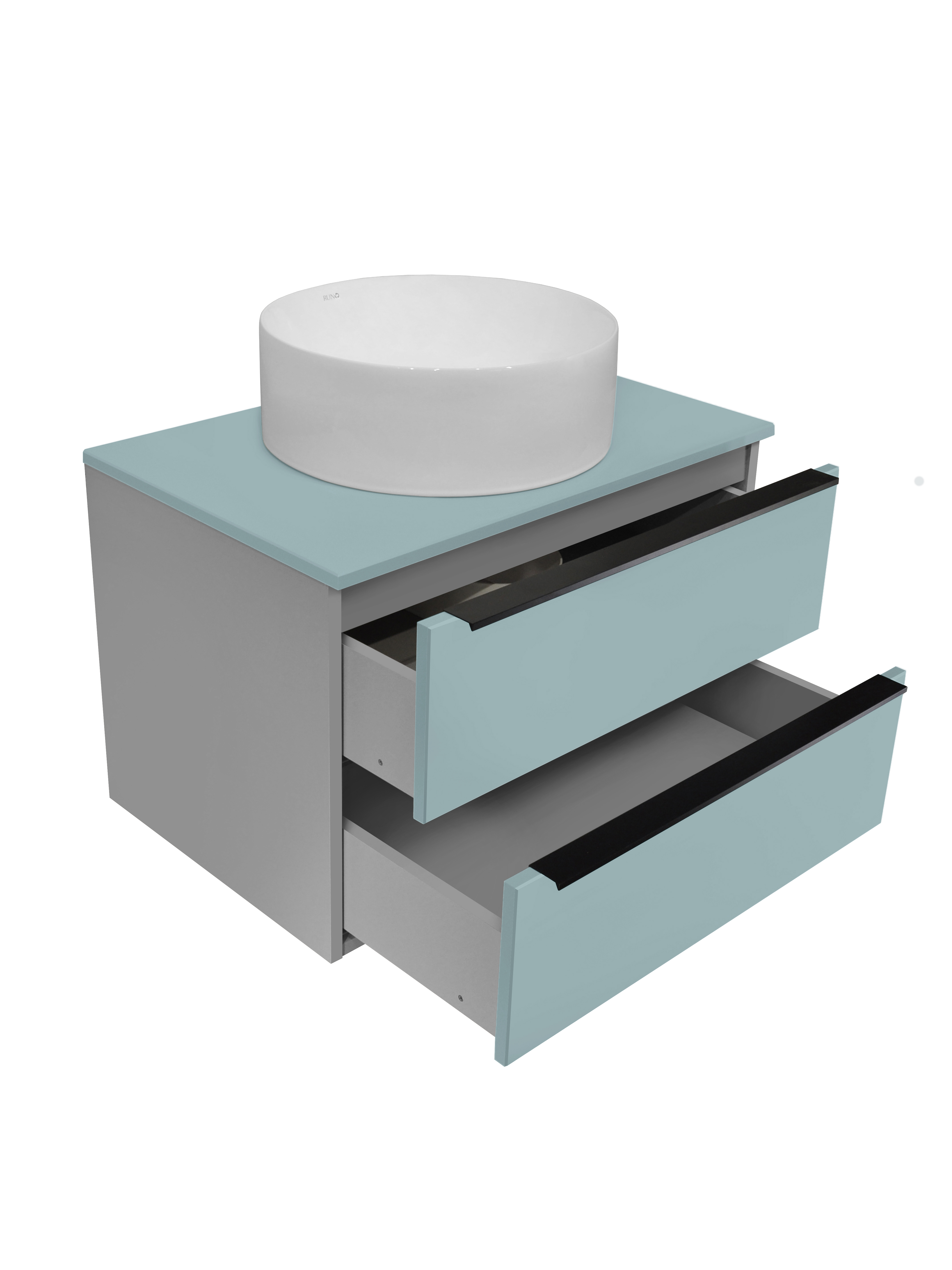 Тумба Runo Мальта 70 подвесная серая/бирюзовая (00-00004661) - фото 2