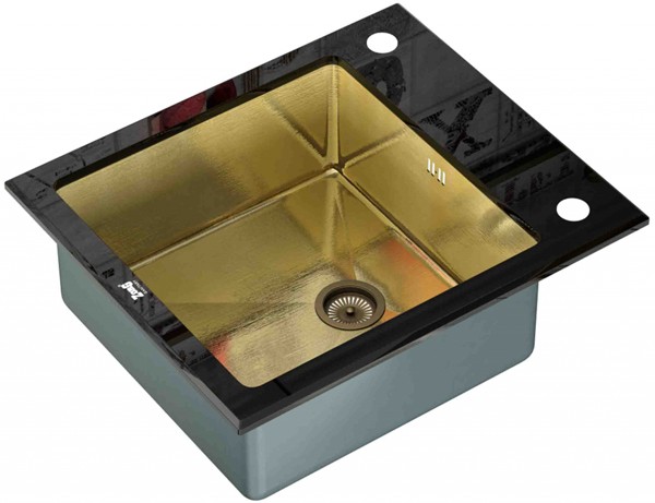 Мойка кухонная ZORG Inox Glass (GL-6051-BLACK-BRONZE) Мойка кухонная ZORG Inox Glass (GL-6051-BLACK-BRONZE) - фото 1