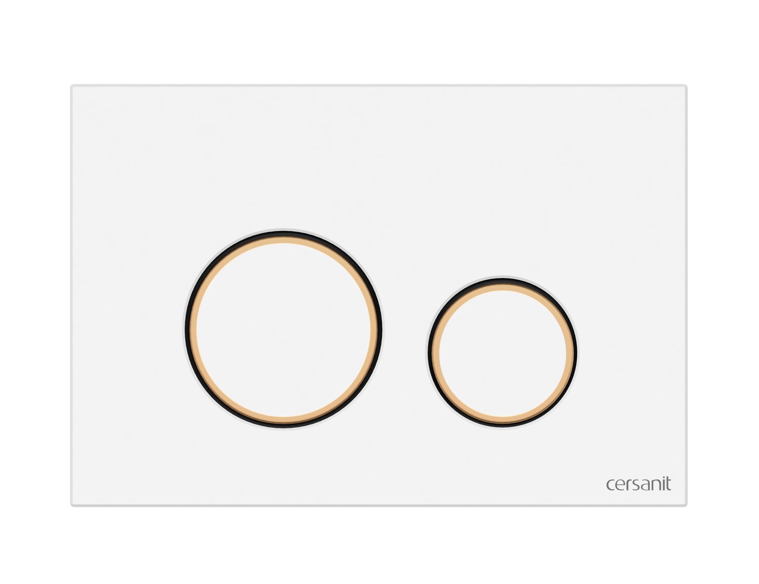 Кнопка Cersanit  TWINS для LINK PRO/VECTOR/LINK/HI-TEC пластик белый с рамкой золото (63535)