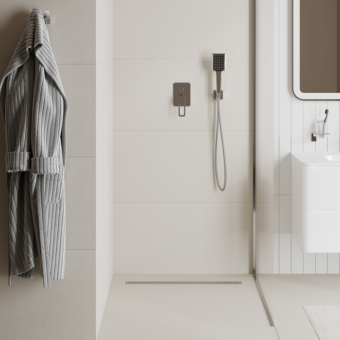 Лоток душевой, сифон 360, комбинированный затвор, перфорированная решетка, 700мм, хром, IDDIS, 975B7SB20DZ - фото 2