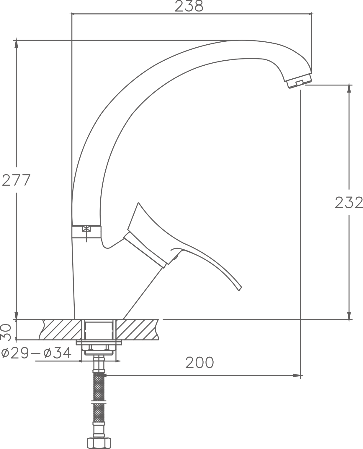Смеситель для кухни Cron хром (CN4101-2) - фото 2