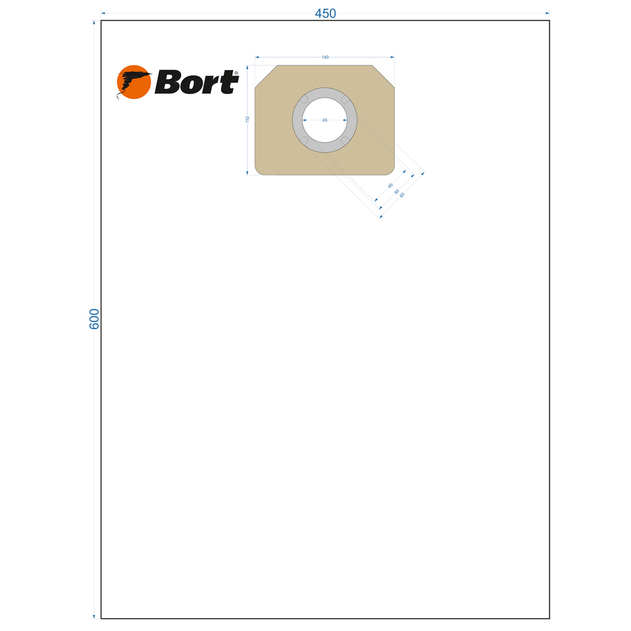 Комплект мешков пылесборных для пылесоса Bort BB-08U (93411447) - фото 1