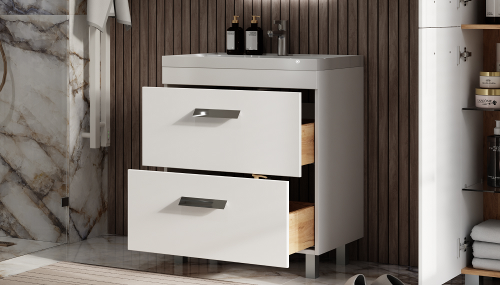 Тумба напольная Velvex Orlando 70 белый матовый под раковину rkCla.70-81 (Classica) (tn.ORL.CLA.70.2Y белый матовый) - фото 4