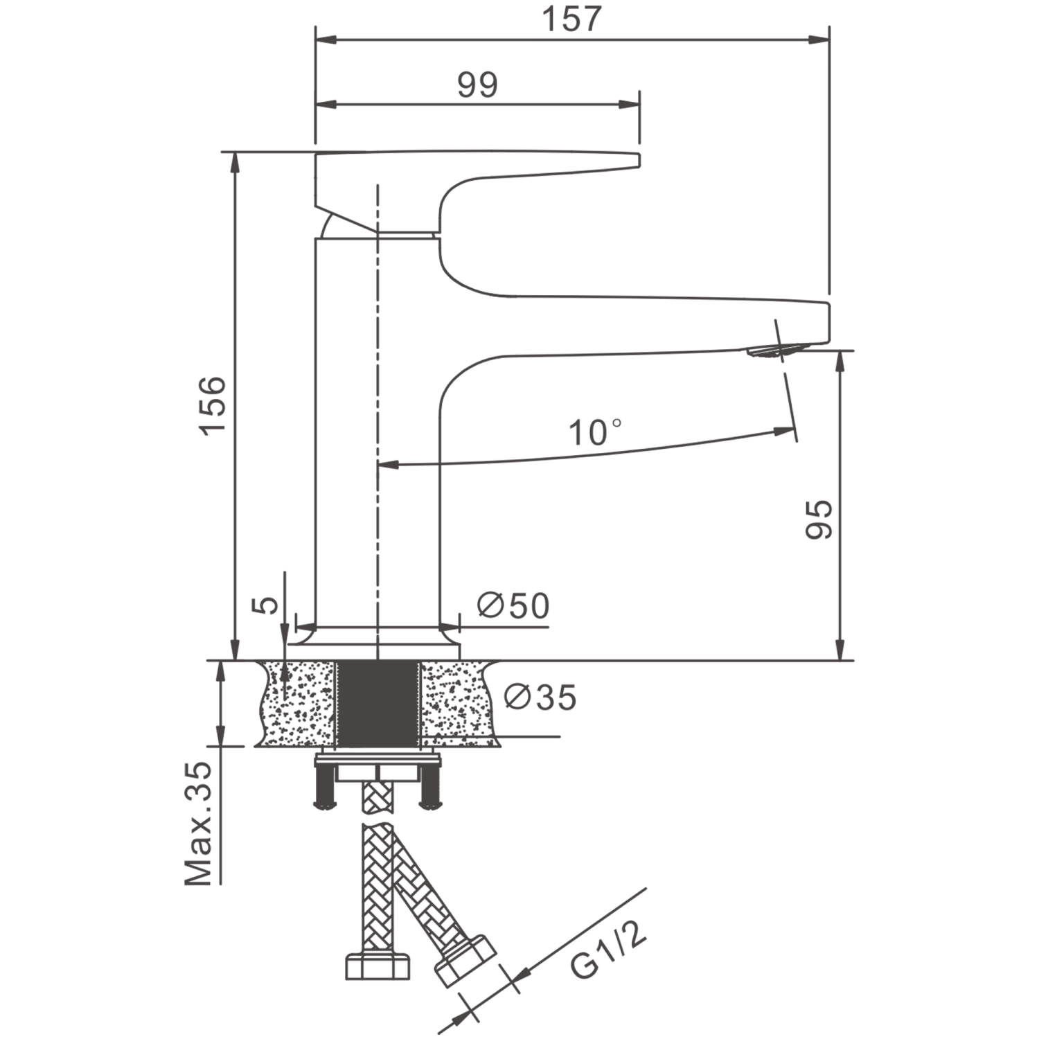 Смеситель для раковины BELZ Белый (B10713-8) - фото 2