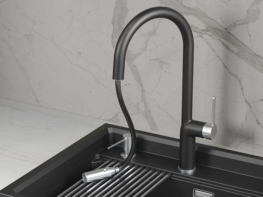 Смеситель для кухни GRANULA (9010, ШВАРЦ) - фото 3