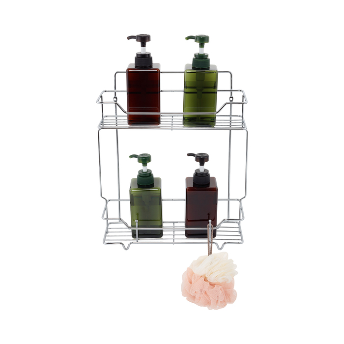 Полка двухъярусная прямая Milardo Grid проволока стальная, хром (GRICS2CM44) Полка двухъярусная прямая Milardo Grid проволока стальная, хром (GRICS2CM44) - фото 3