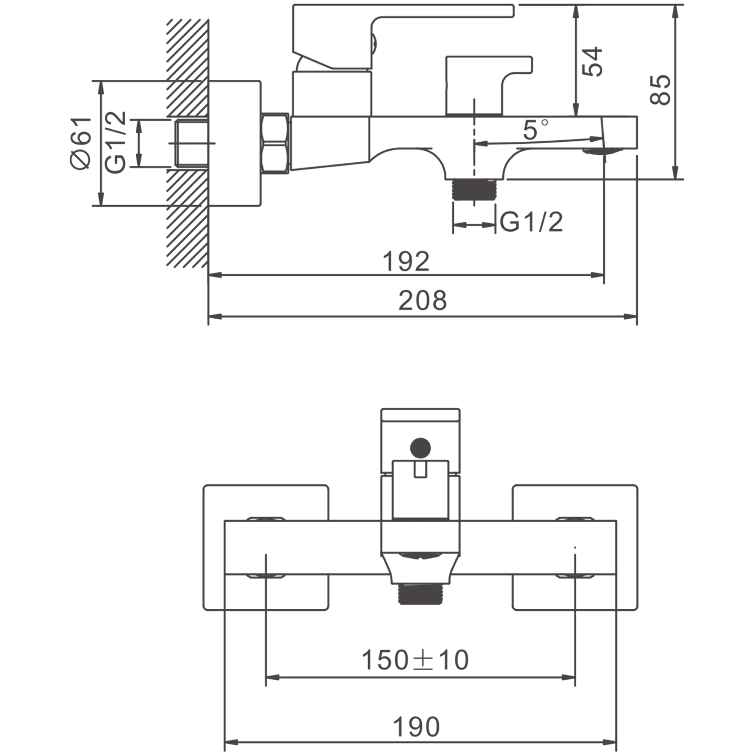 Смеситель для ванны BELZ золотой (B60658-5) - фото 2