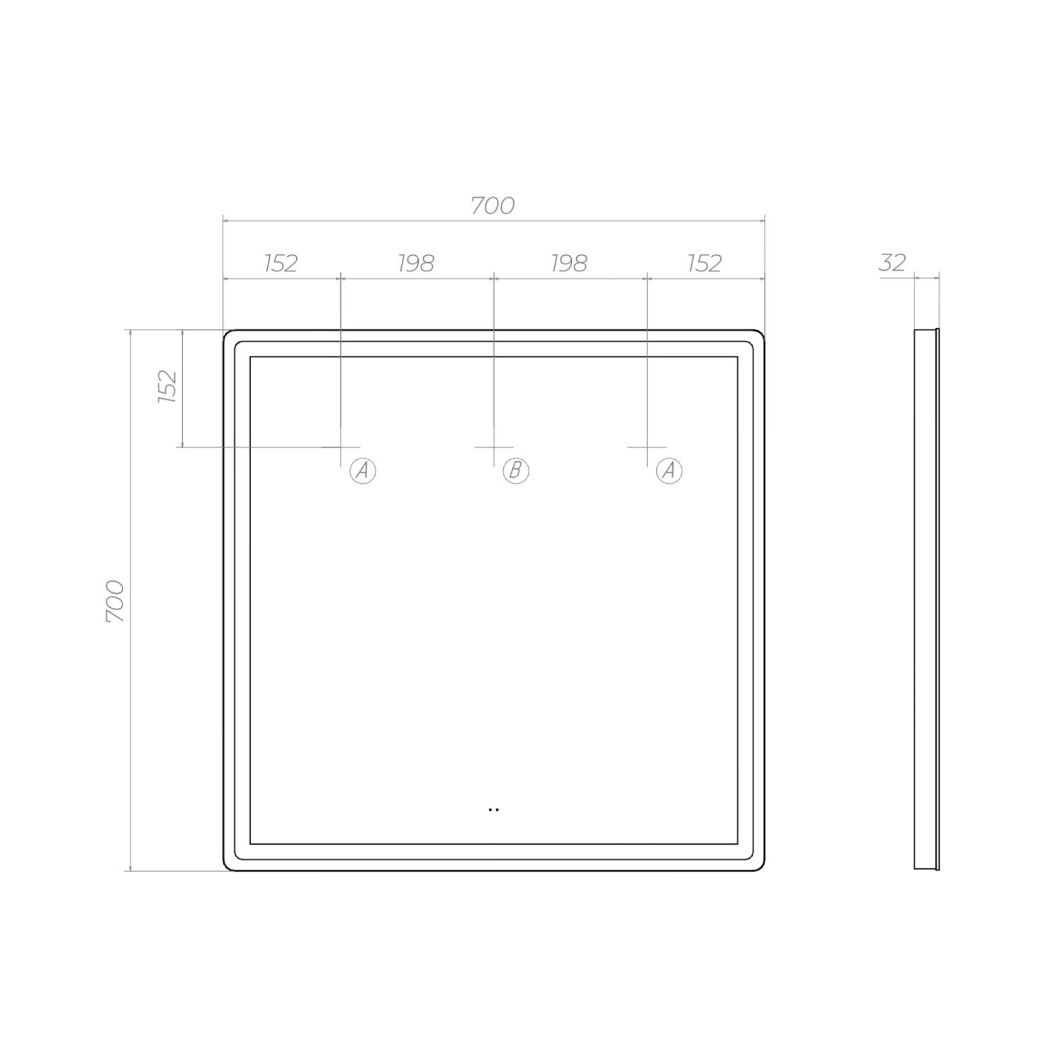 Зеркало VIGO Geometry Comfort 700  (060) - фото 3