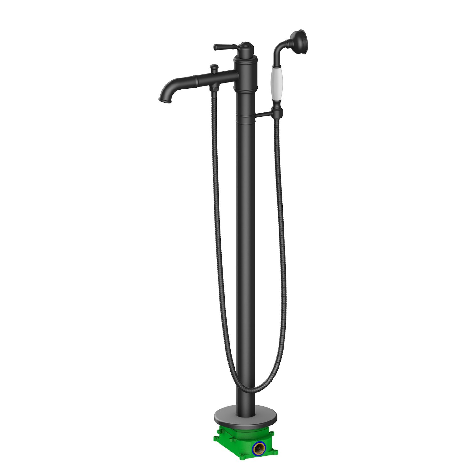 Смеситель напольный для ванны и душа Timo Arisa (5300/03Y-CR) черный - фото 1