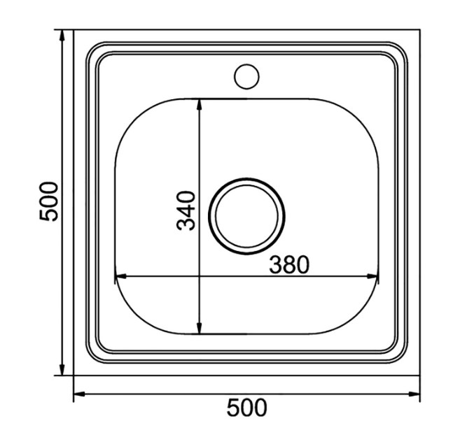 Мойка MIXLINE 50х50 (0,6) вып 3 1/2 16см с сифоном ДЕКОР (555228) Мойка MIXLINE 50х50 (0,6) вып 3 1/2 16см с сифоном ДЕКОР (555228) - фото 2