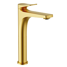 Смеситель Splenka для раковины высокий монолитный, сатин золотой (S54.15.03)