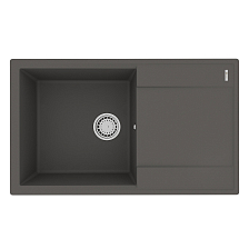 Кухонная мойка Lemark IMANDRA 840 врезная прямоугольная с крылом из кварцгранита цвет: Серый шёлк (9910035) 