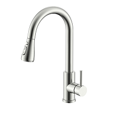 Смеситель Splenka для кухни 2-х режимный поворотный выдвижной излив, сатин (S203.49.05)