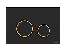 Кнопка Cersanit  TWINS для LINK PRO/VECTOR/LINK/HI-TEC пластик черный матовый с рамкой золото (63534)