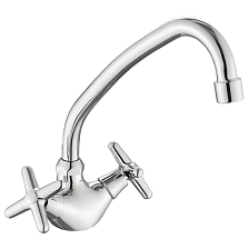 Смеситель Splenka для кухни вентильный С-образный поворотный излив, хром (S80.41)