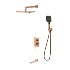 Душевая система для ванны и душа DQ Dortmund встраиваемая с изливом браш.роз.золото (DA1715633)