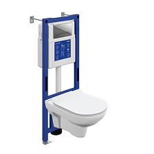 Комплект CERSANIT CITY DPL EO slim инсталляция AQUA 40 SMART M кнопка ESTETICA пластик хром глянцевый (69331)