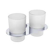 Стакан для зубных щеток с держателем Raglo двойной, хром (R300.08)