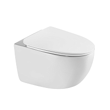 Унитаз подвесной безободковый (торнадо) DQ Grimm 560*390*395мм, сиденье микролифт, белый (DT1386516)