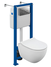 Комплект Cersanit  BRASKO SMART CO DPL EO slim инсталляция VECTOR кнопка TWINS пластик хром глянцевы (68302)