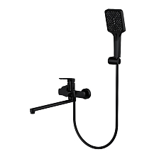 Смеситель Splenka для ванны и душа универсальный поворотный излив 30 см, черный (S30.22.06)