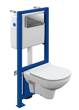 Комплект Cersanit  CITY CO DPL EO slim инсталляция LINK PRO кнопка ESTETICA пластик хром глянцевый​ (64121)