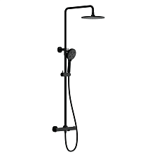 Душевая система CERSANIT OLIVA (смеситель термостатический) 3 режима шланг 150 металл круг черный (68984)