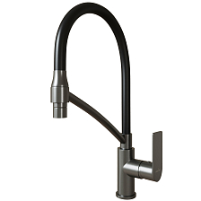 Смеситель для кухни 35k MIXLINE МЛ33-108Г(ML33-108GR)"Сити " гибкий излив с фикс.бок.ручка  ГРАФИТ (556596)