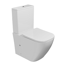 Унитаз-компакт безободковый WAVE КВАДРО/QUADRO гориз, нижн, 2-кн.арм, сид. дюропл, м/л, быстр (552974)
